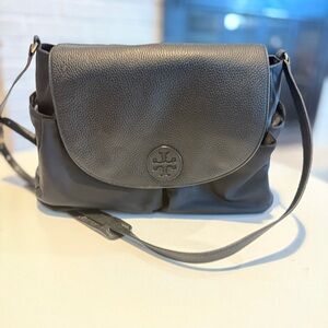Tory Burch Black Leather and Nylon Diaper Bag